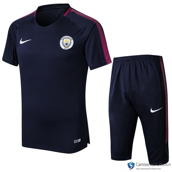Camiseta Entrenamiento Manchester City Conjunto Completo 2017-18 Azul Marino